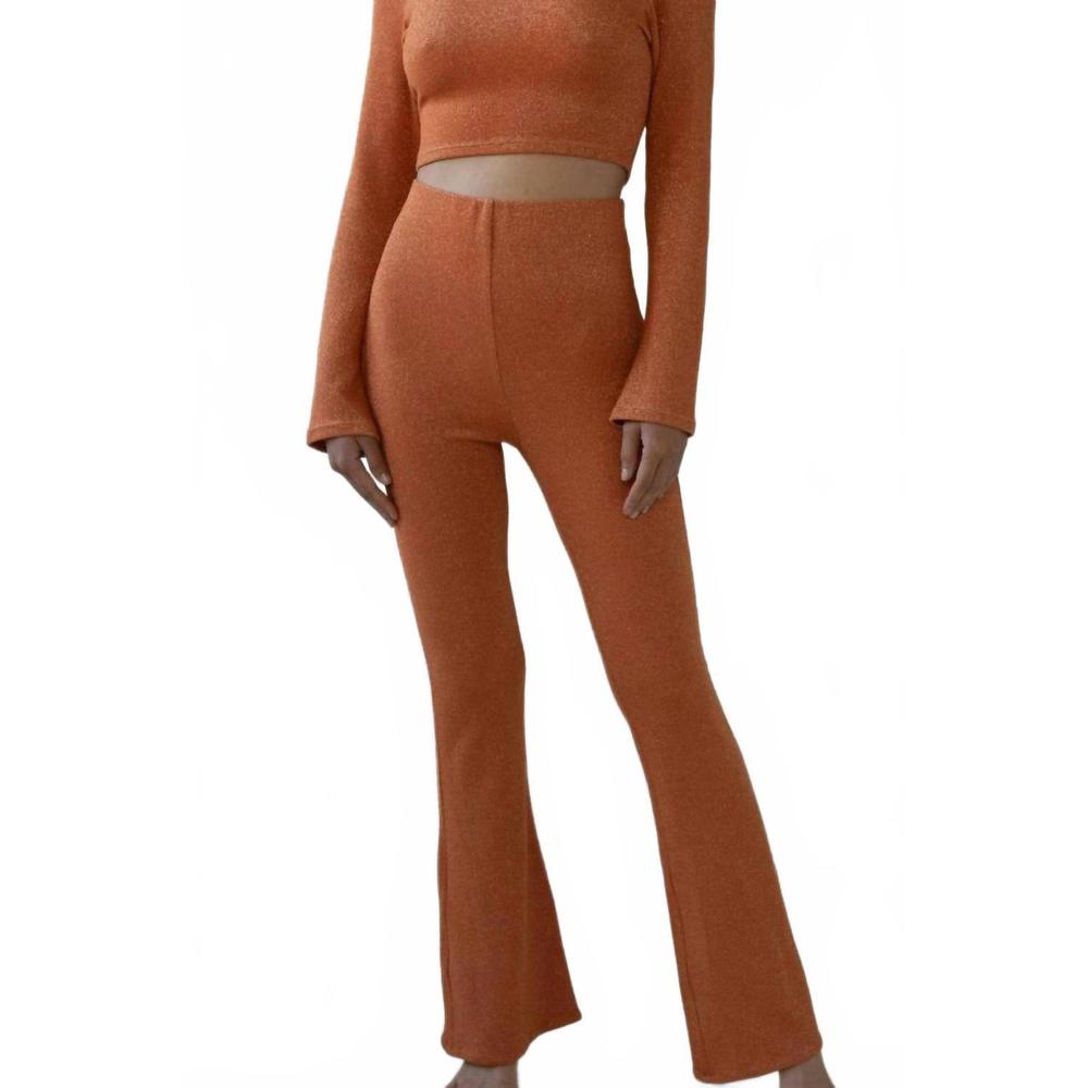 NEW MONTCE high-waisted flair pant in terra sparkle